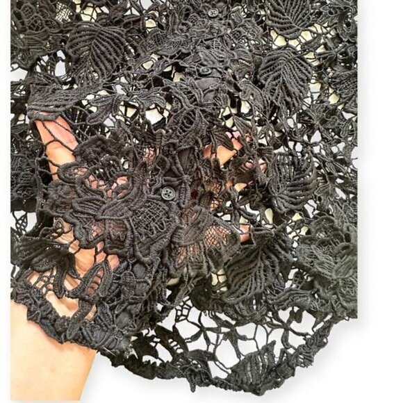 NILI LOTAN Rive Lace Button-Down Blouse, Size Small, Black - Picture 11 of 16